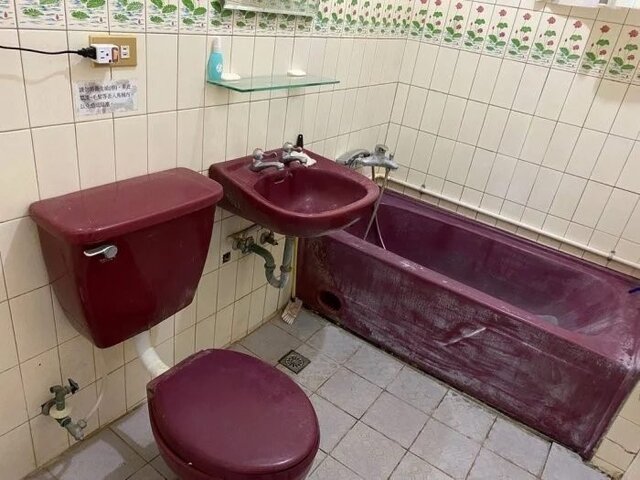 「豬肝色」的衛浴設備